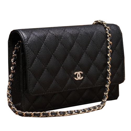 Chanel mini Flap Bag A33814 Nero Modello Cannage Oro