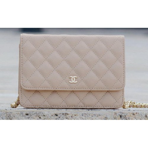 Chanel mini borsa con patta albicocca modello Cannage A33814 oro