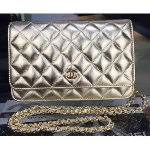 Chanel mini borsa con patta oro modello Cannage A8373 oro