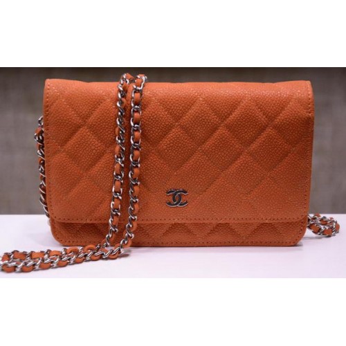 Chanel mini borsa con patta in pelle nabuk A33814N arancione