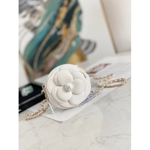 Borsa a tracolla mini Chanel Pelle originale 82121 bianca