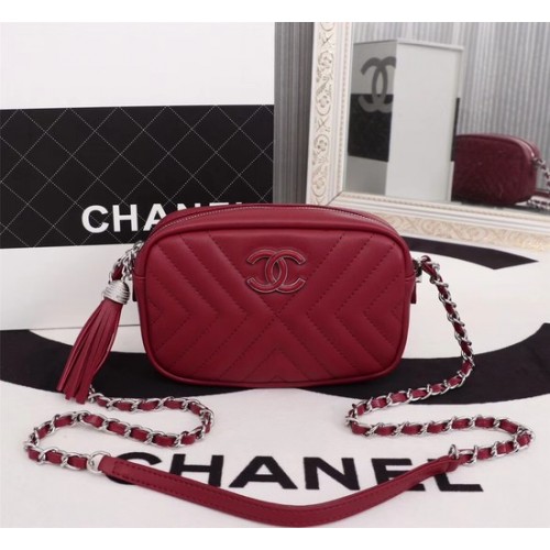 Chanel mini borsa a tracolla in pelle di montone 4669 rossa