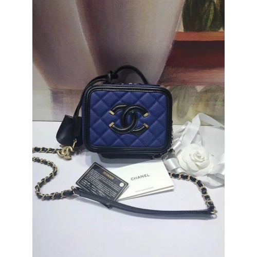 Chanel mini beauty case originale A93342 blu