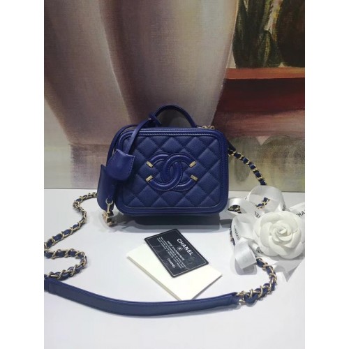 Chanel mini beauty case originale A93342 blu