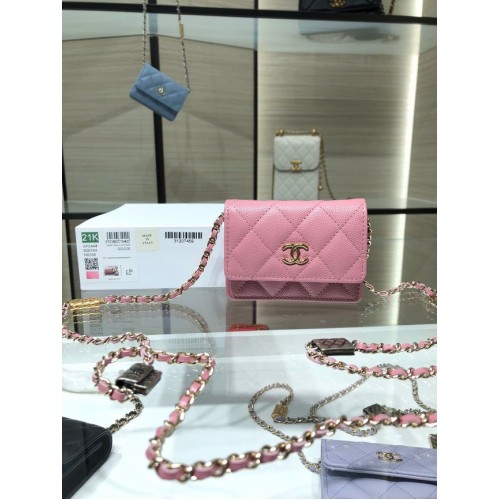 Borsa a tracolla Chanel mini in pelle AP2444 rosa