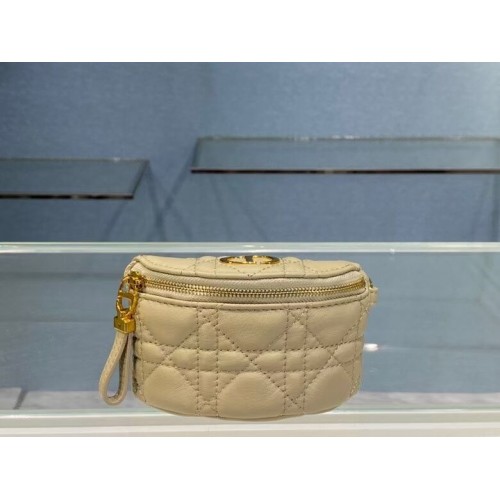 PORTAMONETE A MEZZALUNA DIOR CARO RIMOVIBILE S5033U Beige