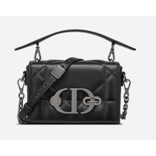 DIOR 30 MONTAIGNE BORSA BOX CON MANICO Maxicannage nero Pelle di agnello M9218B