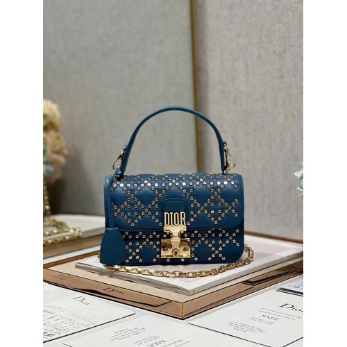 BORSA DIOR Lucky Star Cannage Agnello C2628 blu
