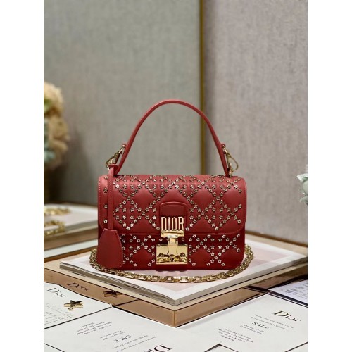 BORSA DIOR Lucky Star Cannage in pelle di agnello C2628 rosso