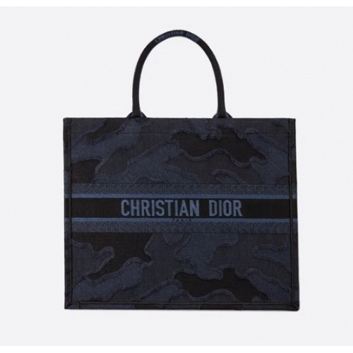 BORSA DIOR BLU DIOR BOOK BORSA IN TELA RICAMATA CAMOUFLAGE M1286