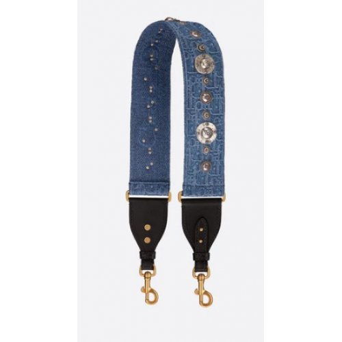 CINTURINO DIOR BLU DIOR OBLIQUE COMPLETAMENTE RICAMATO M928