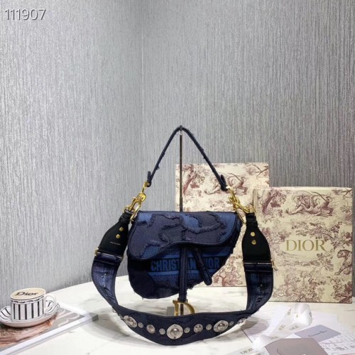 BORSA DIOR SADDLE CAMOUFLAGE BLU M0446C
