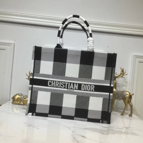 BORSA TOTE DIOR BOOK IN TELA RICAMATA C1286 Quadrata