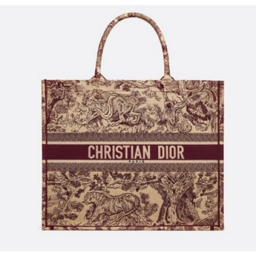 BORSA TOTE DIOR BOOK TOILE DE JOUY M1286ZT Rosso sangue di bue