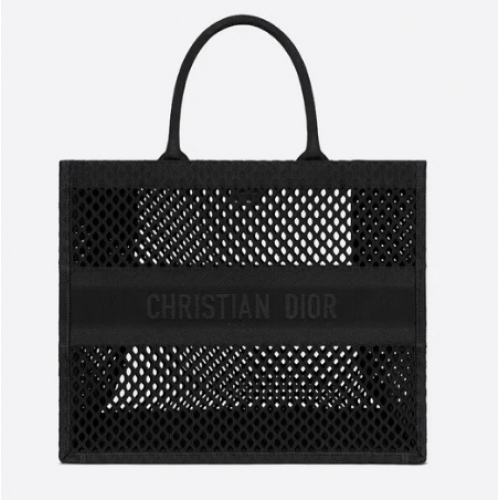 DIOR BOOK TOTE Ricamo a rete nera M1286Z