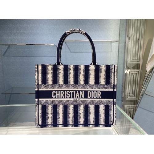 BORSA DIOR BOOK BORSA D-Stripes ricamata blu M1287Z