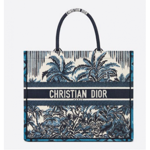 BORSA DIOR BOOK BORSA Ricamo Dior Palms blu M1286