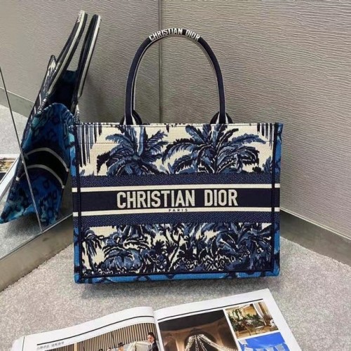 BORSA DIOR BOOK BORSA Ricamo Dior Palms blu M1287