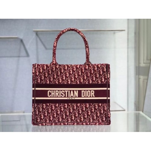 BORSA A LIBRO DIOR PICCOLA Velluto ricamato Dior Oblique bordeaux M1287Z