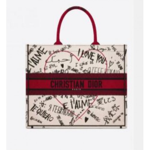 BORSA DIOR BOOK TOTE IN TELA RICAMATA C1286-19