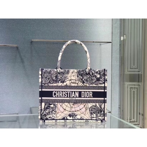 BORSA DIOR BOOK TOTE IN TELA RICAMATA C1287-18
