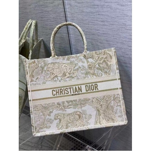 BORSA DIOR BOOK Ricamo C1286-8 crema