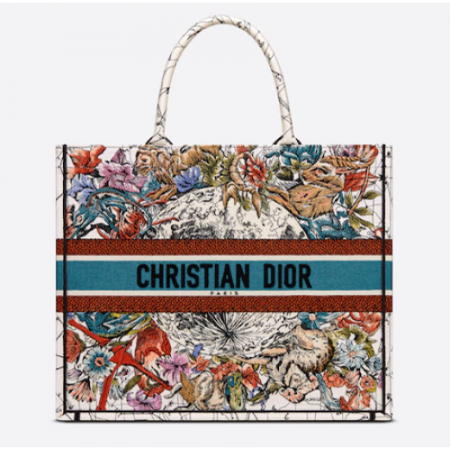 DIOR BOOK TOTE Latte Multicolor Ricamo Dior Constellation M1286Z