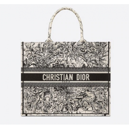 DIOR BOOK TOTE Latte Multicolore Dior Zodiac Ricamo M1286Z