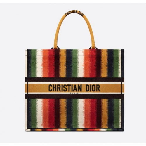 DIOR BOOK TOTE Ricamo D-Stripes multicolore M1286Z