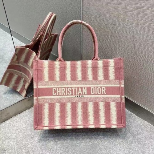 BORSA DIOR BOOK TOTE Ricamo D-Stripes rosa M1287