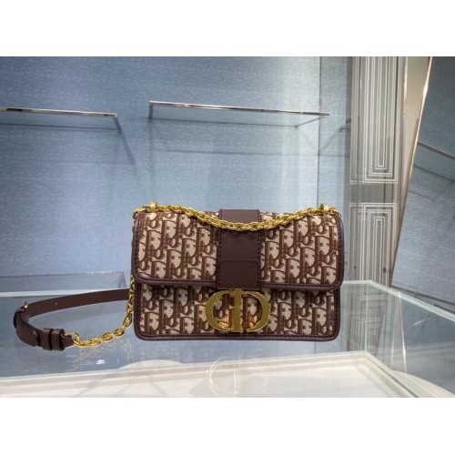 DIOR BOOK TOTE SMALL Oblique Ricamato C9008 Marrone