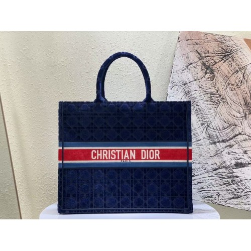 BORSA A LIBRO DIOR Velluto M1286 Blu scuro
