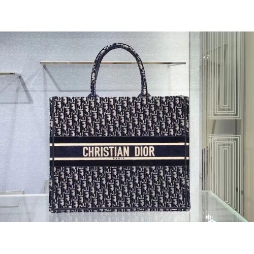 BORSA A LIBRO DIOR velluto blu ricamato Dior Oblique M1286Z