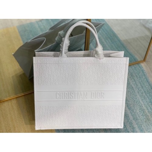 BORSA TOTE DIOR BOOK IN PELLE DI VITELLO M1296Z bianca