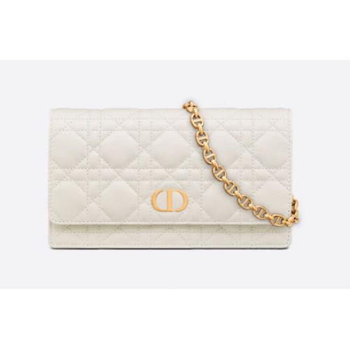 MARSUPIO DIOR CARO CON CATENA Latte Supple Cannage Calfskin S5091UW