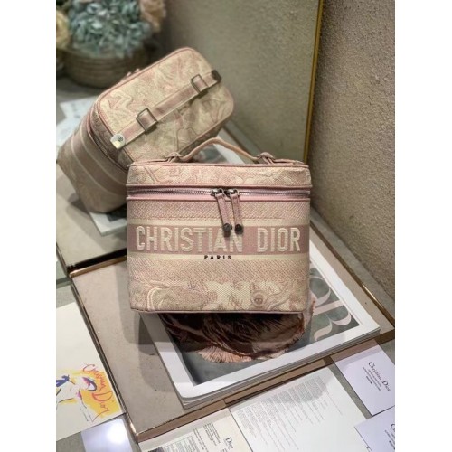 DIOR DIORTRAVEL VANITY CASE rosa Ricamo Dior Oblique S5480VR
