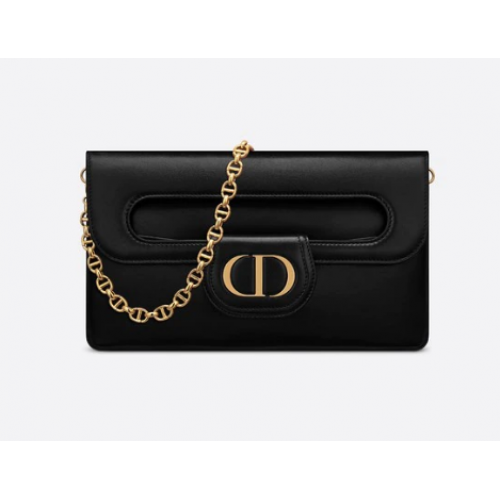 DIOR BORSA DIORDOUBLE MEDIA Pelle di vitello liscia nera M8641U