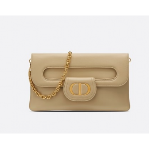 DIOR BORSA DIORDOUBLE MEDIA Pelle di vitello sfumata M8641U Beige