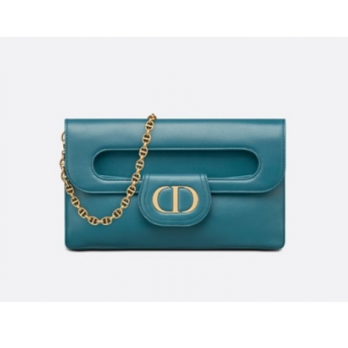 BORSA DIORDOUBLE DIOR MEDIUM Pelle di vitello sfumata M8641U Deep Ocean Blue Smooth