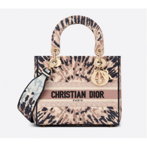 BORSA DIOR MEDIUM LADY D-LITE Cravatta multicolore Ricamo Dior M0565OJA