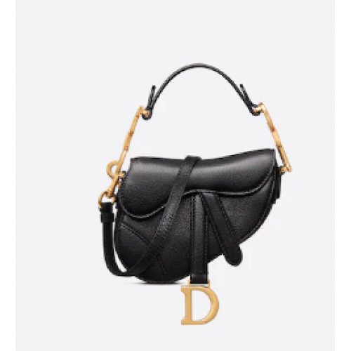 BORSA A SELLA DIOR MICRO Pelle di capra antica S5685CC nera