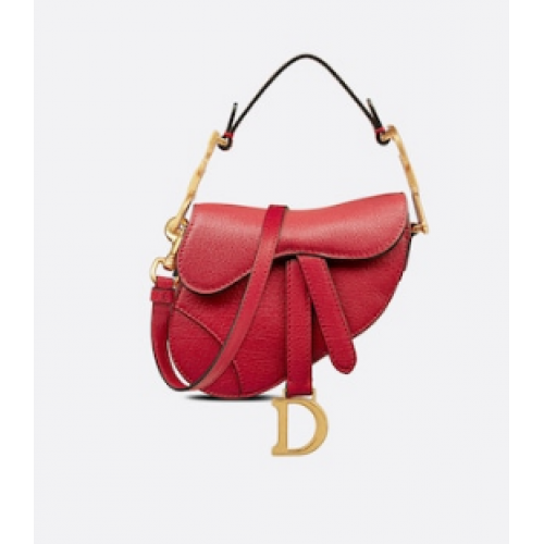 DIOR MICRO SADDLE BAG Pelle di capra antica S5685CC rossa