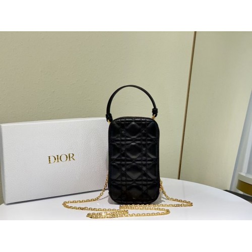 BORSA DIOR MINI BOBBY Pelle di agnello sfumata Cannage C0955 nera