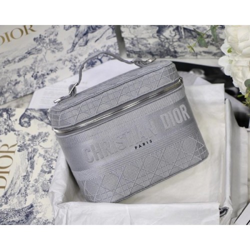 Dior Oblique ricamato DIORTRAVEL VANITY CASE S5480 grigio