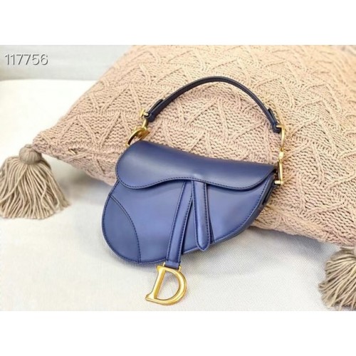 BORSA DA SELLA DIOR PICCOLA Pelle di vitello M0445CW BLU