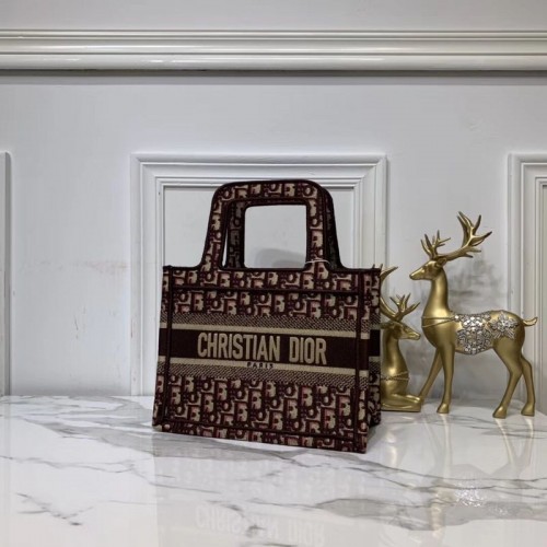 BORSA TOTE DIOR IN TELA RICAMATA C0195 Vino