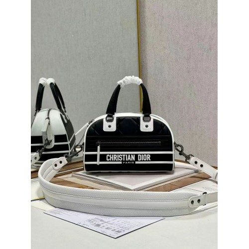 Borsa tote DIOR media in pelle goffrata C9178A nera