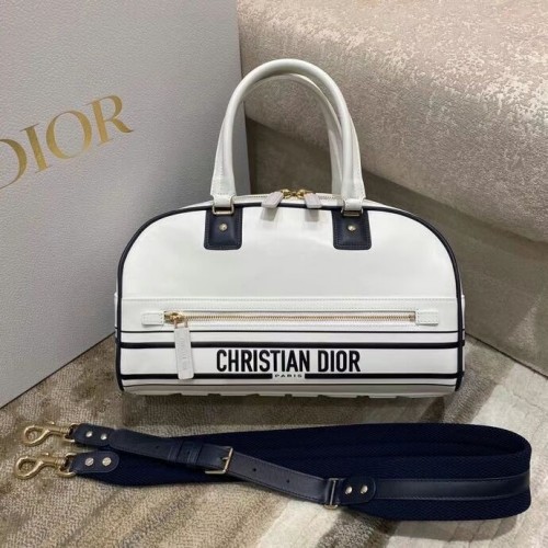 Borsa tote DIOR media in pelle C9189 bianca