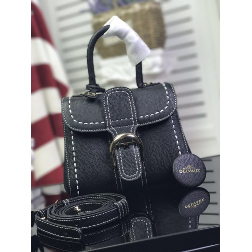 Borsa tote in pelle di vitello Delvaux 17821 nera