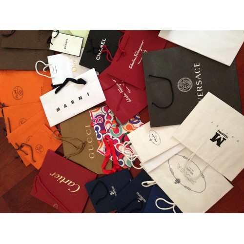 Borsa shopper in carta di design per portafogli orologi gioielli cinture sciarpe occhiali da sole